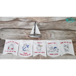 Stickserie ITH - Seebär Gnome Wimpel